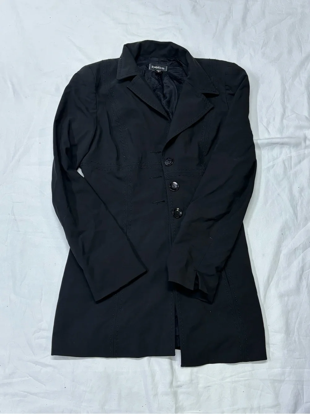 bebe Black Tailored Trench Coat
